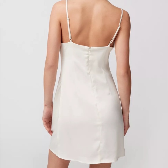 Urban Outfitters White Cowl Neck Slip Dress - Picture 2 of 5